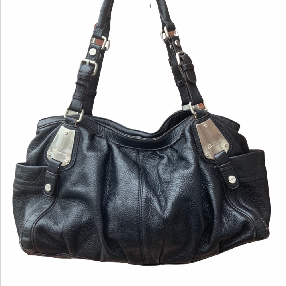 B.Makowski Black Leather Shoulder Bag